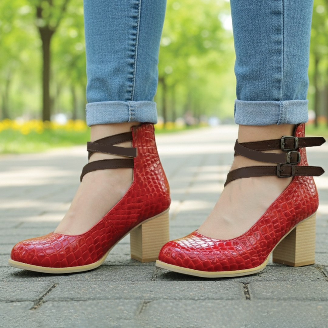 Gina - Block Heel Ankle Shoes