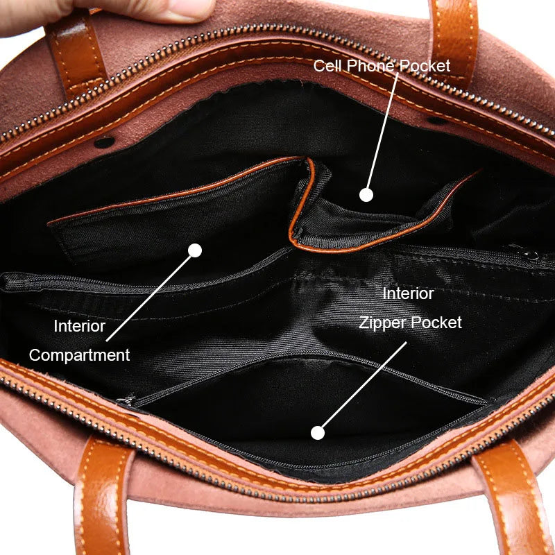 Holly - Leather Structured Tote Bag
