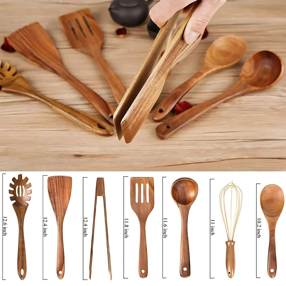 Caleb - Wooden Cooking Utensil Set