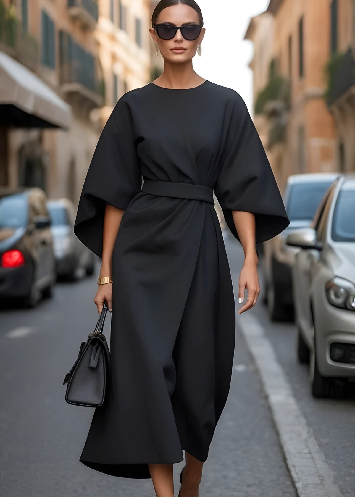 Aurora - Flowy Belted Maxi Dress