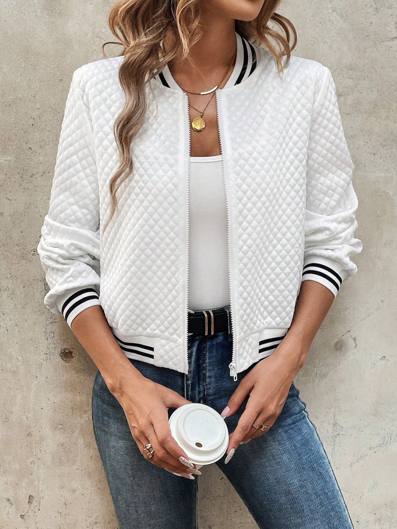 Luna - Cropped Bomber Jacket
