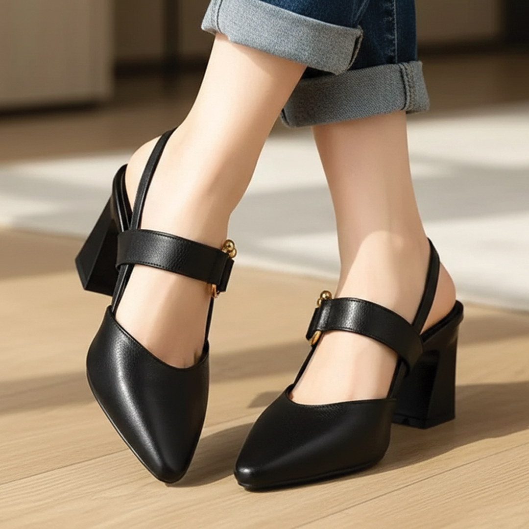 Camila - Slingback Block Pumps