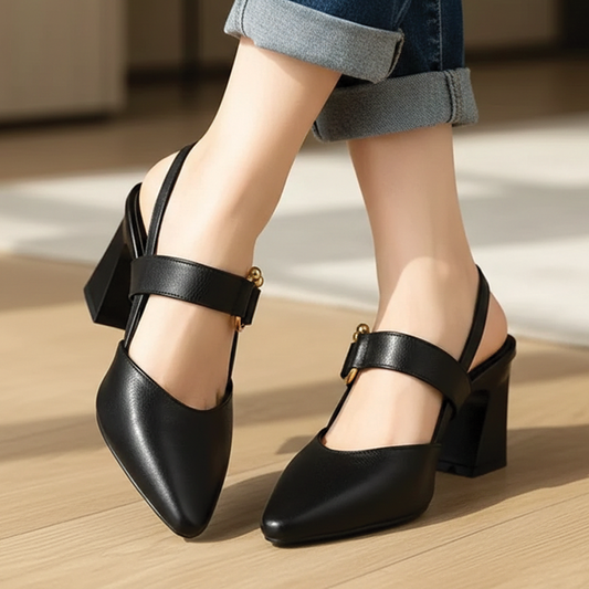 Camila - Slingback Block Pumps