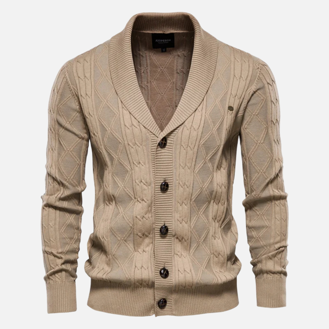 James - Argyle Knit Cardigan