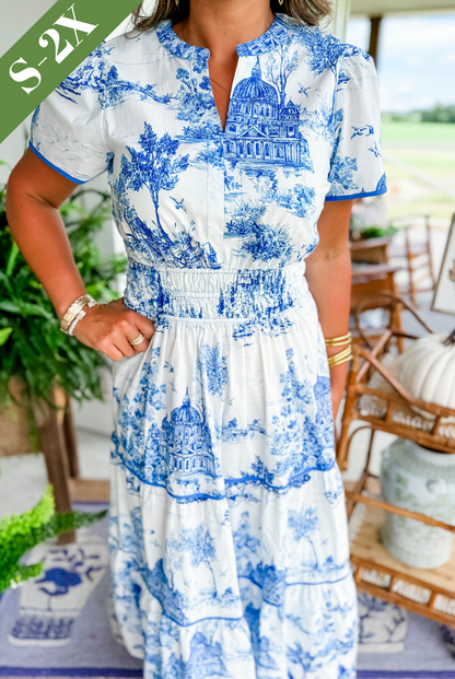 Nova - Toile Print Maxi Dress