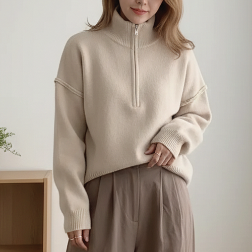 Aurora - High Neck Knit Sweater