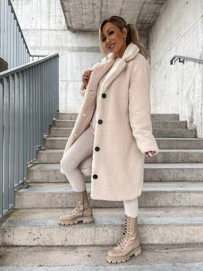 Emma - Elegant Plush Trench Coat