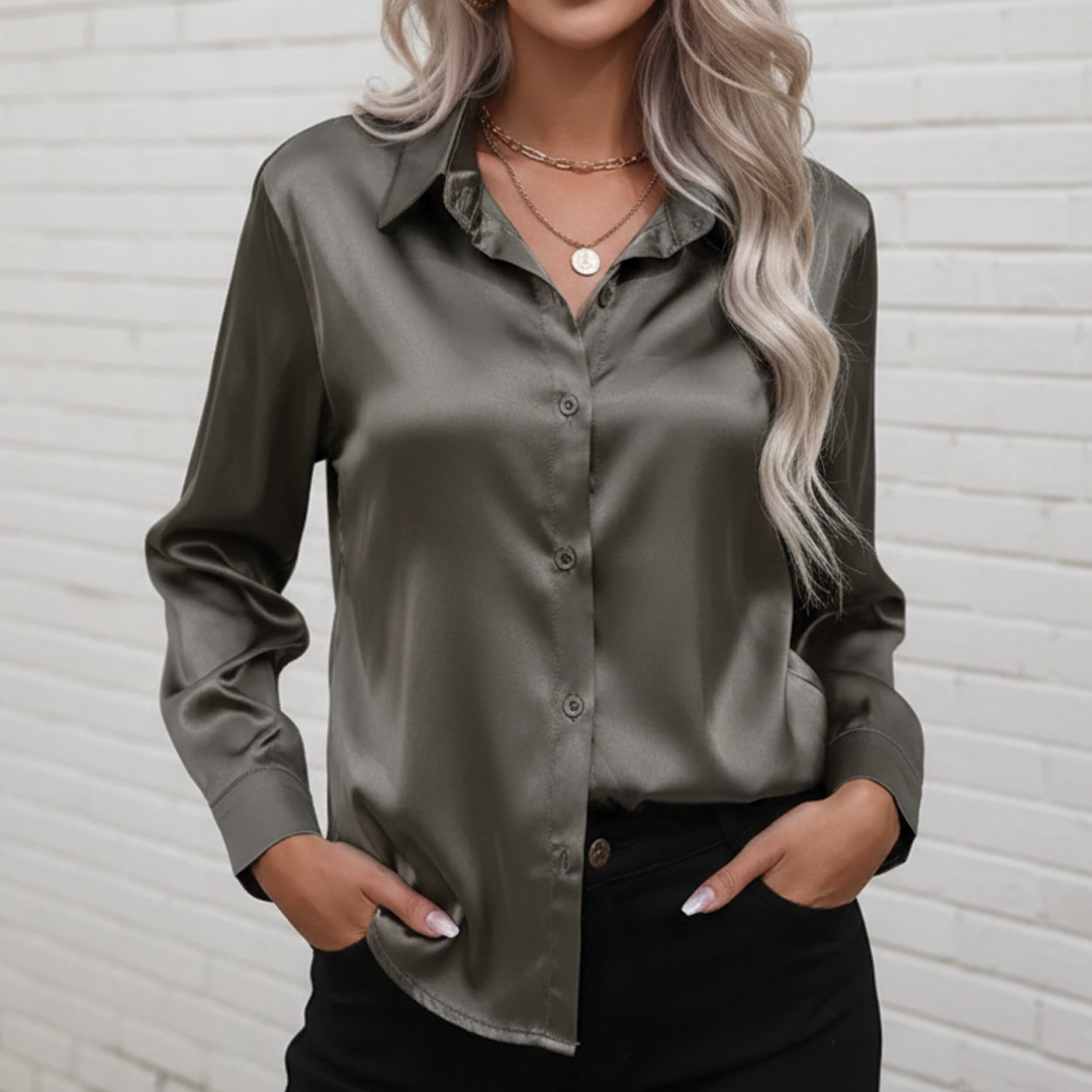 Camila - Flowy Satin Blouse