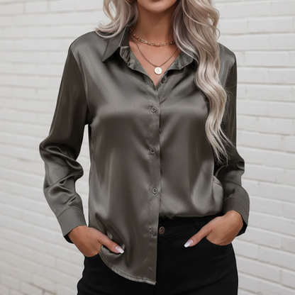 Camila - Flowy Satin Blouse