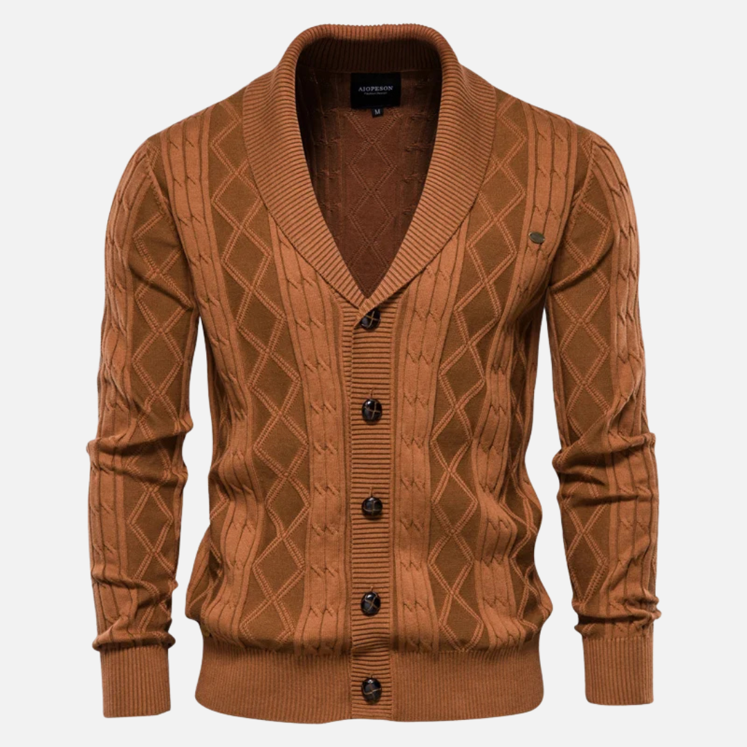 James - Argyle Knit Cardigan