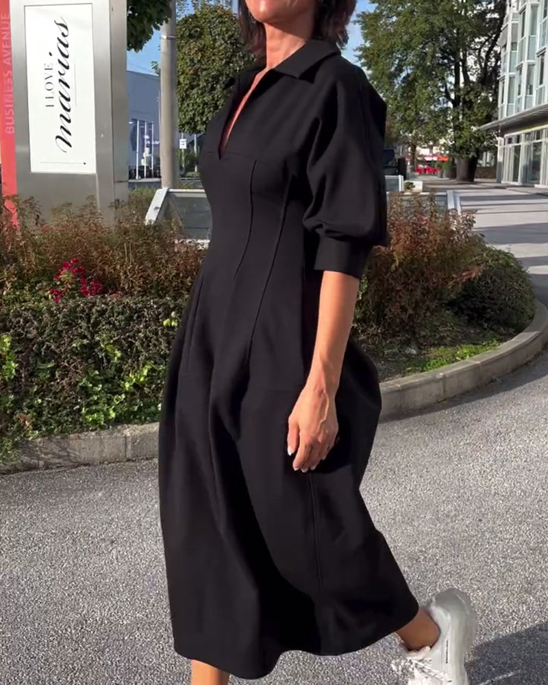 Hailey - Collared Midi Dress