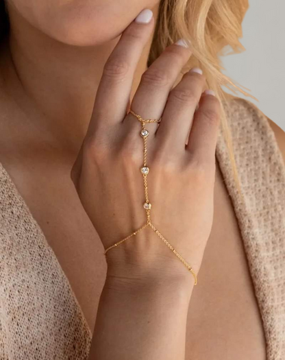 Eliza - Crystal Hand Chain Bracelet