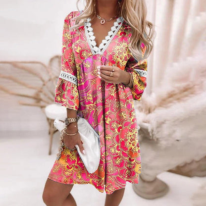 Leah - Lace Trim Summer Dress