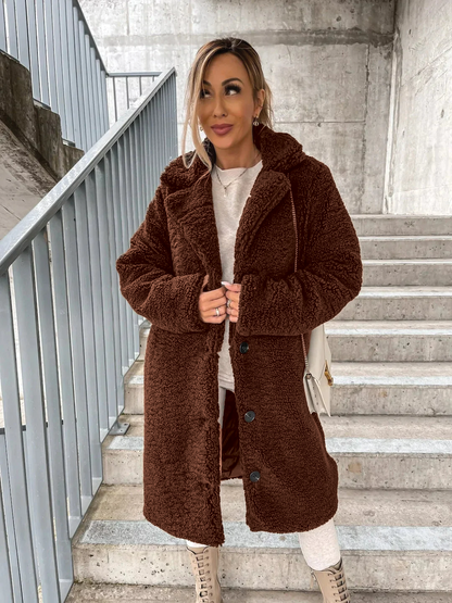 Emma - Elegant Plush Trench Coat