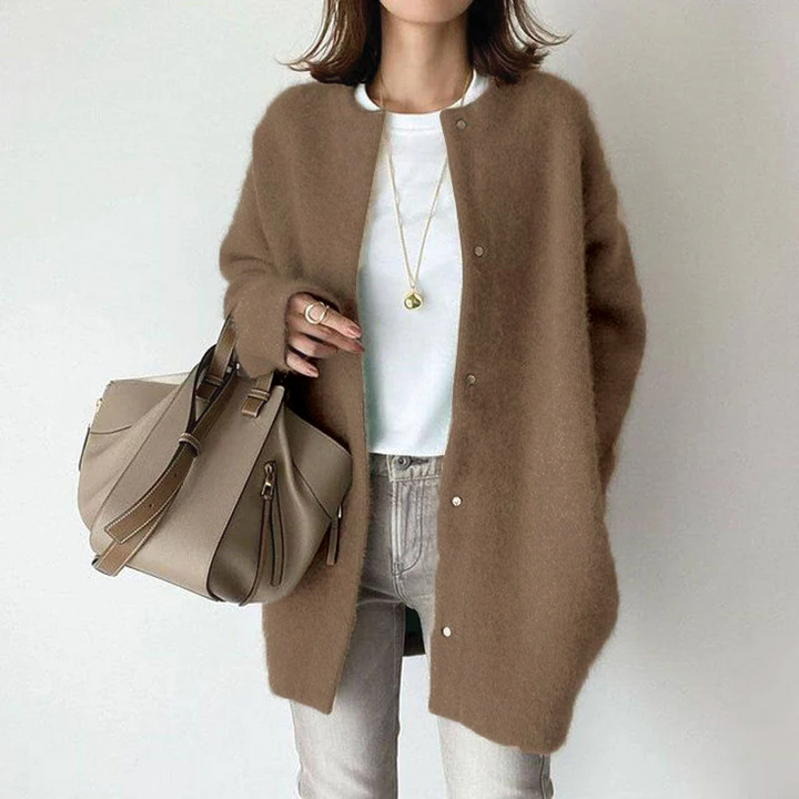 Madeline - Fuzzy Knit Cardigan