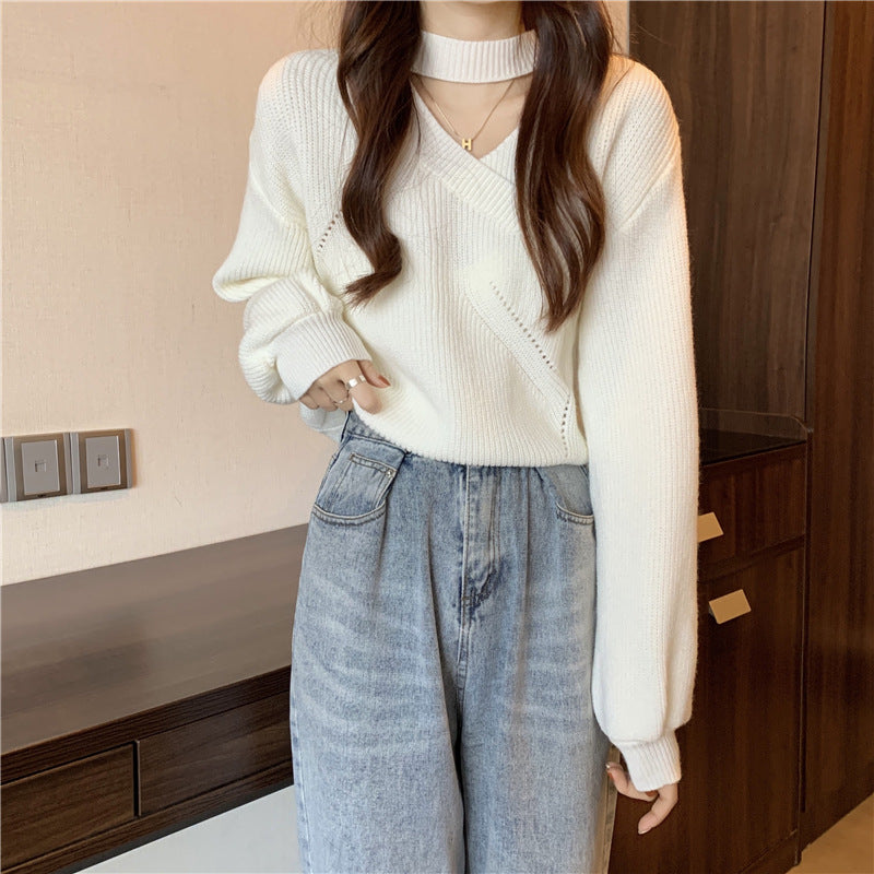 Paisley - V-Neck Knit Sweater