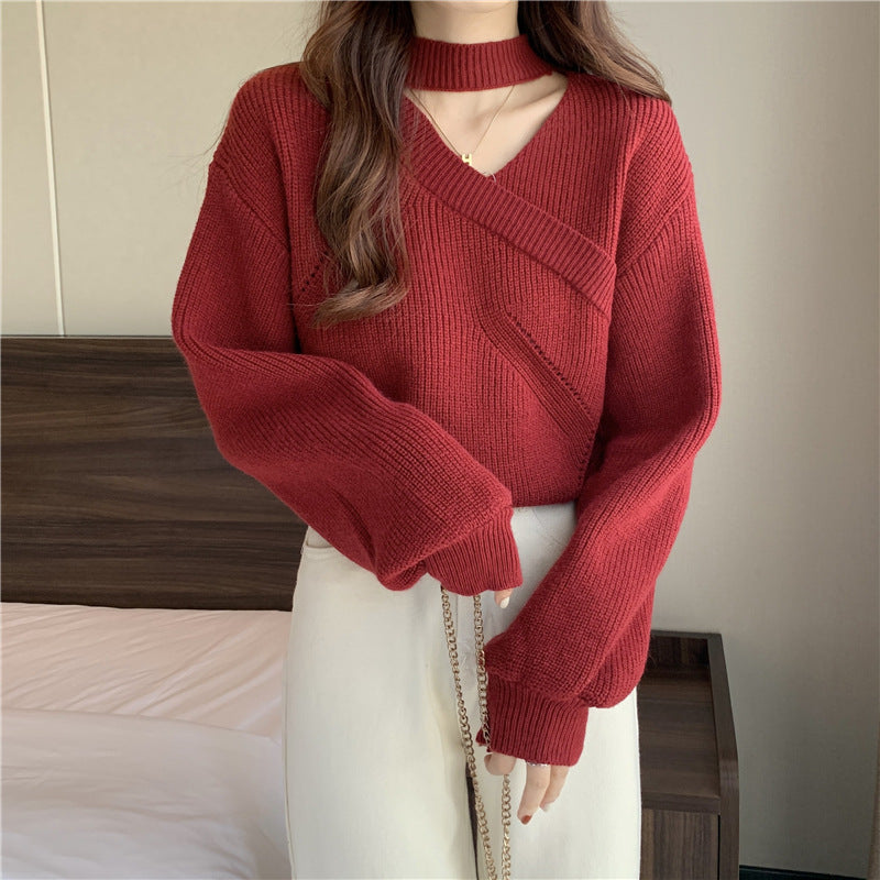 Paisley - V-Neck Knit Sweater