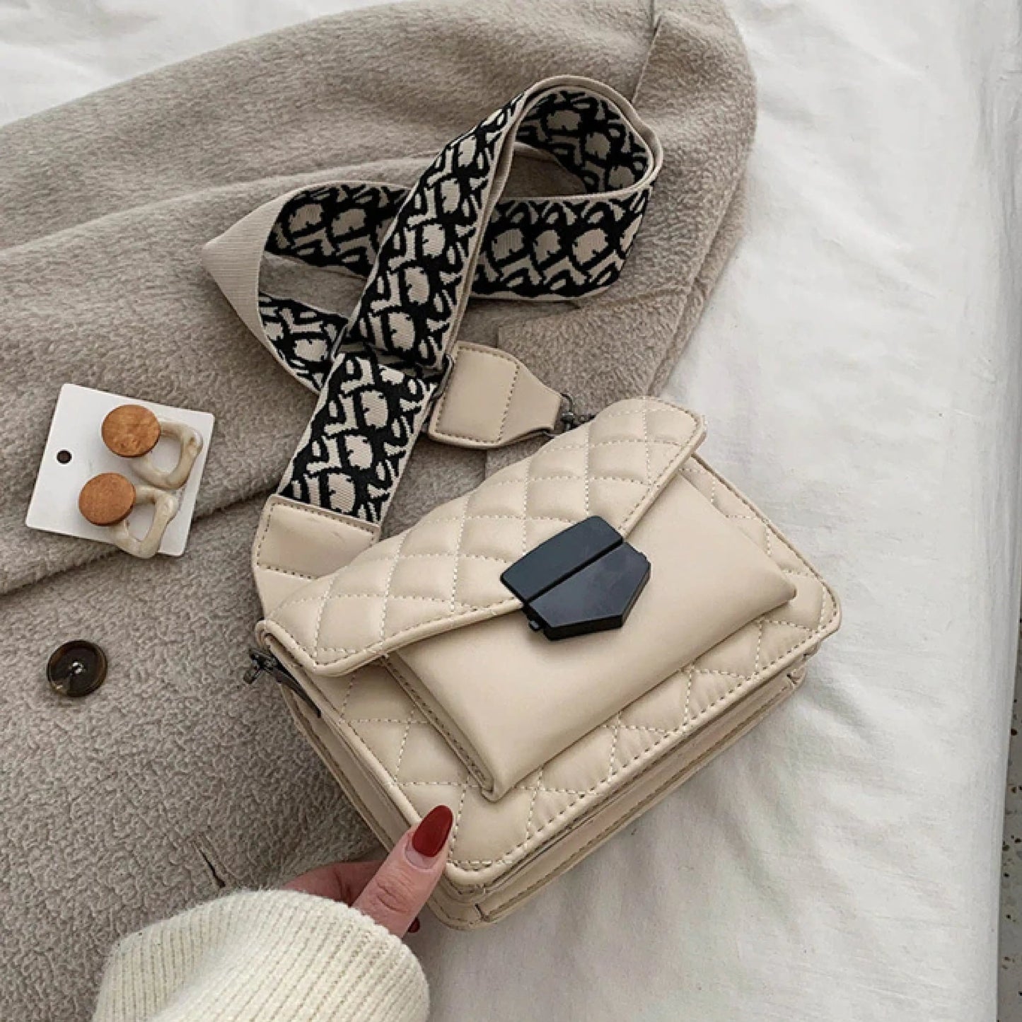 Kathryn - Vegan Leather Quilted Crossbody Bag