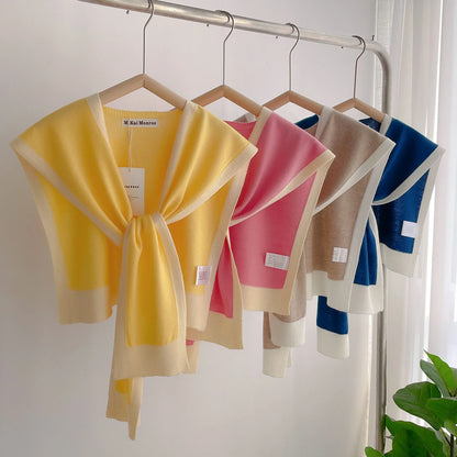 Emma – Striped Knit Shoulder Shawl
