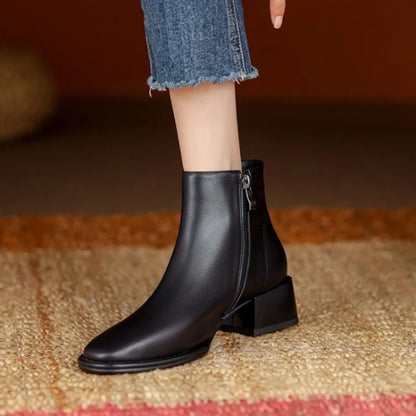 Sophia Chunky Heel Ankle Boots