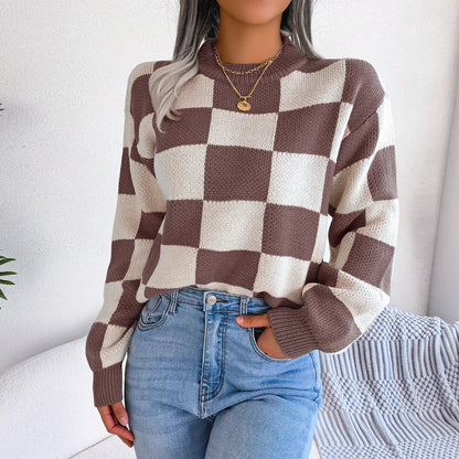 Violet - Checkered Knit Sweater VIP