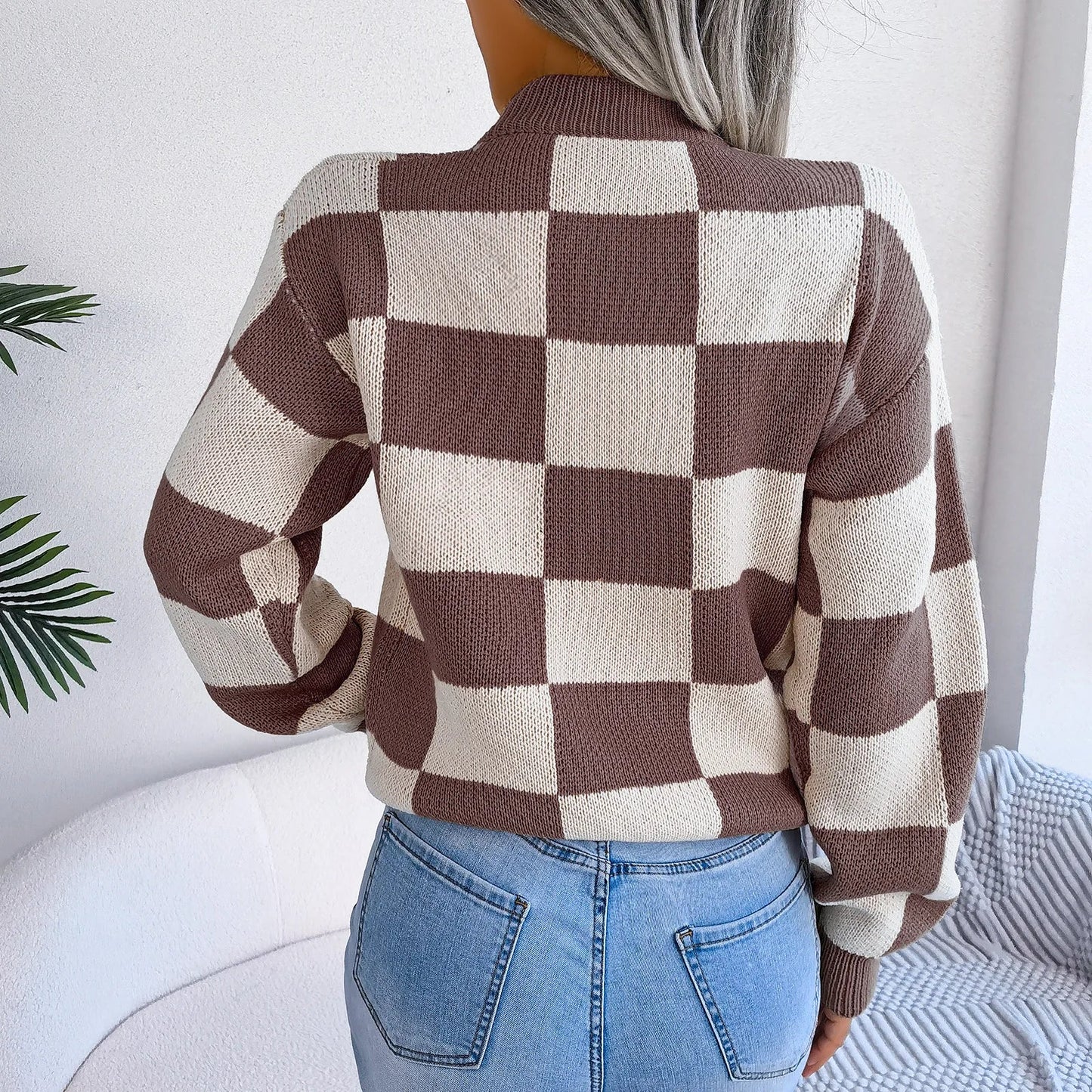 Violet - Checkered Knit Sweater VIP