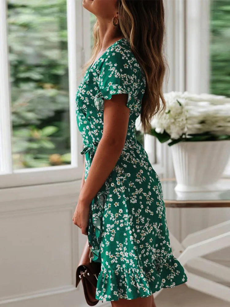 Gianna - Floral Wrap Mini Dress