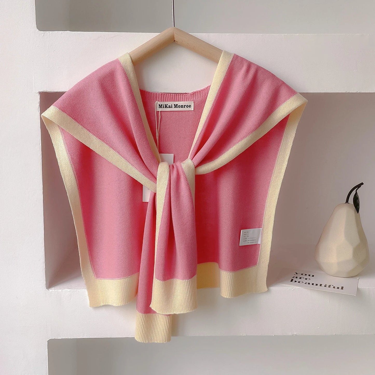 Emma – Striped Knit Shoulder Shawl