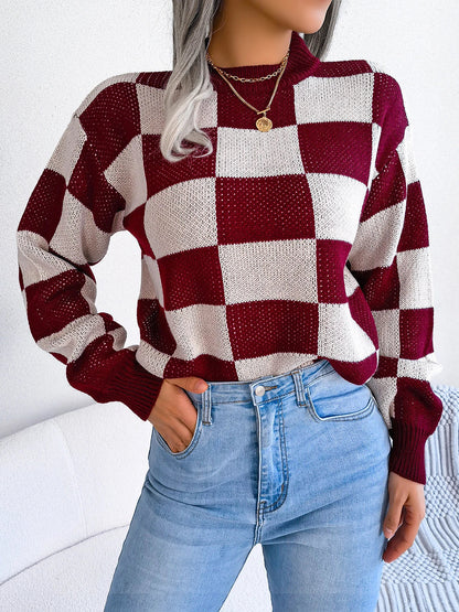 Violet - Checkered Knit Sweater VIP