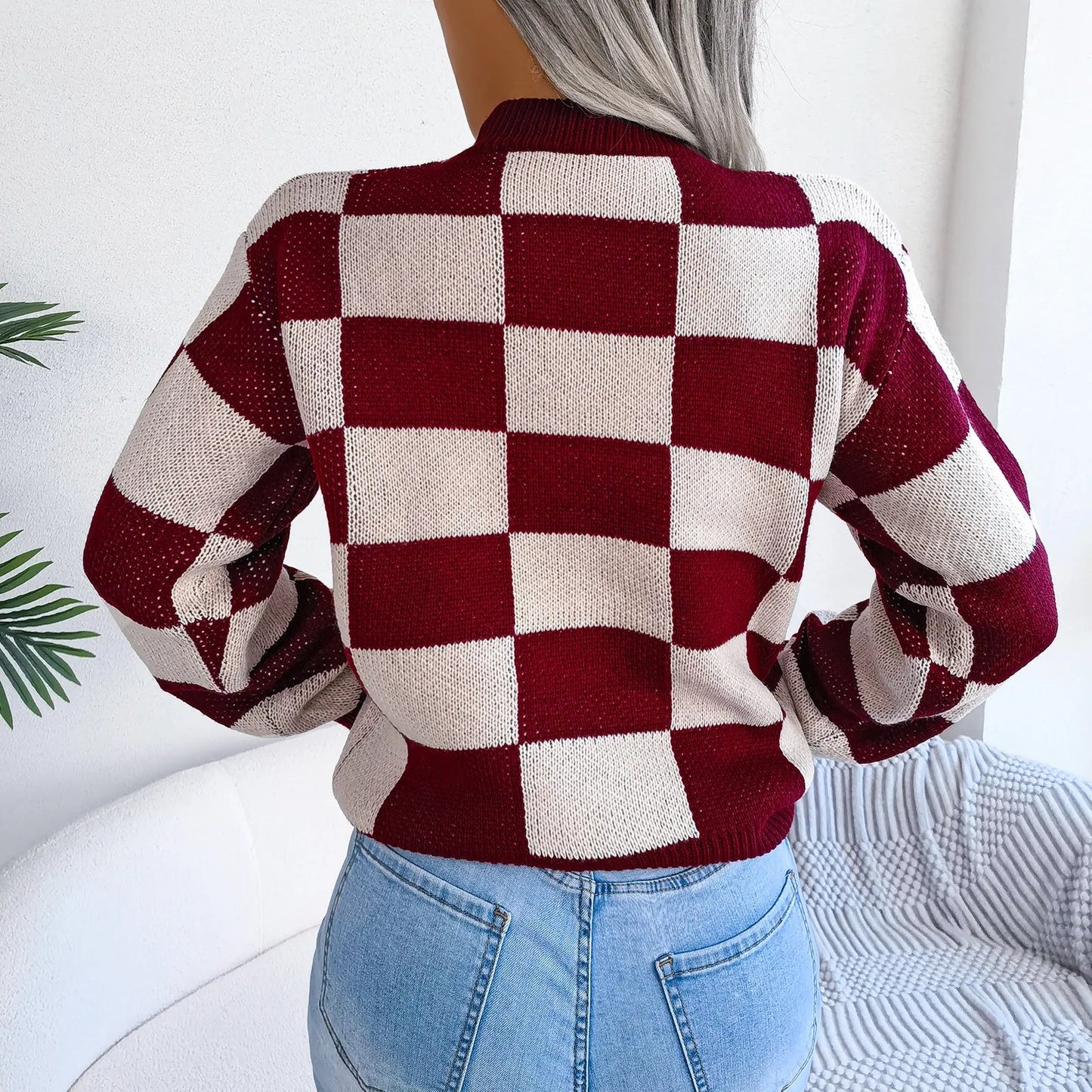 Violet - Checkered Knit Sweater VIP