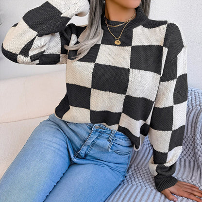 Violet - Checkered Knit Sweater VIP