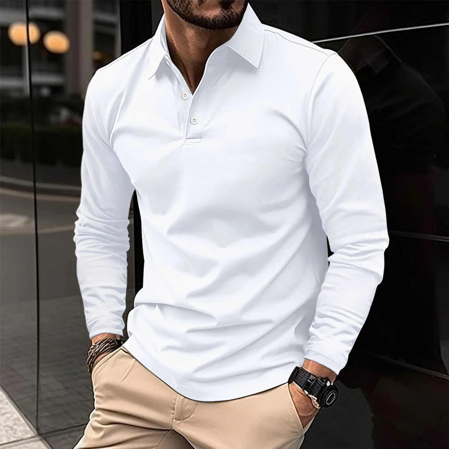 Lucas - Long Sleeve Polo Shirt