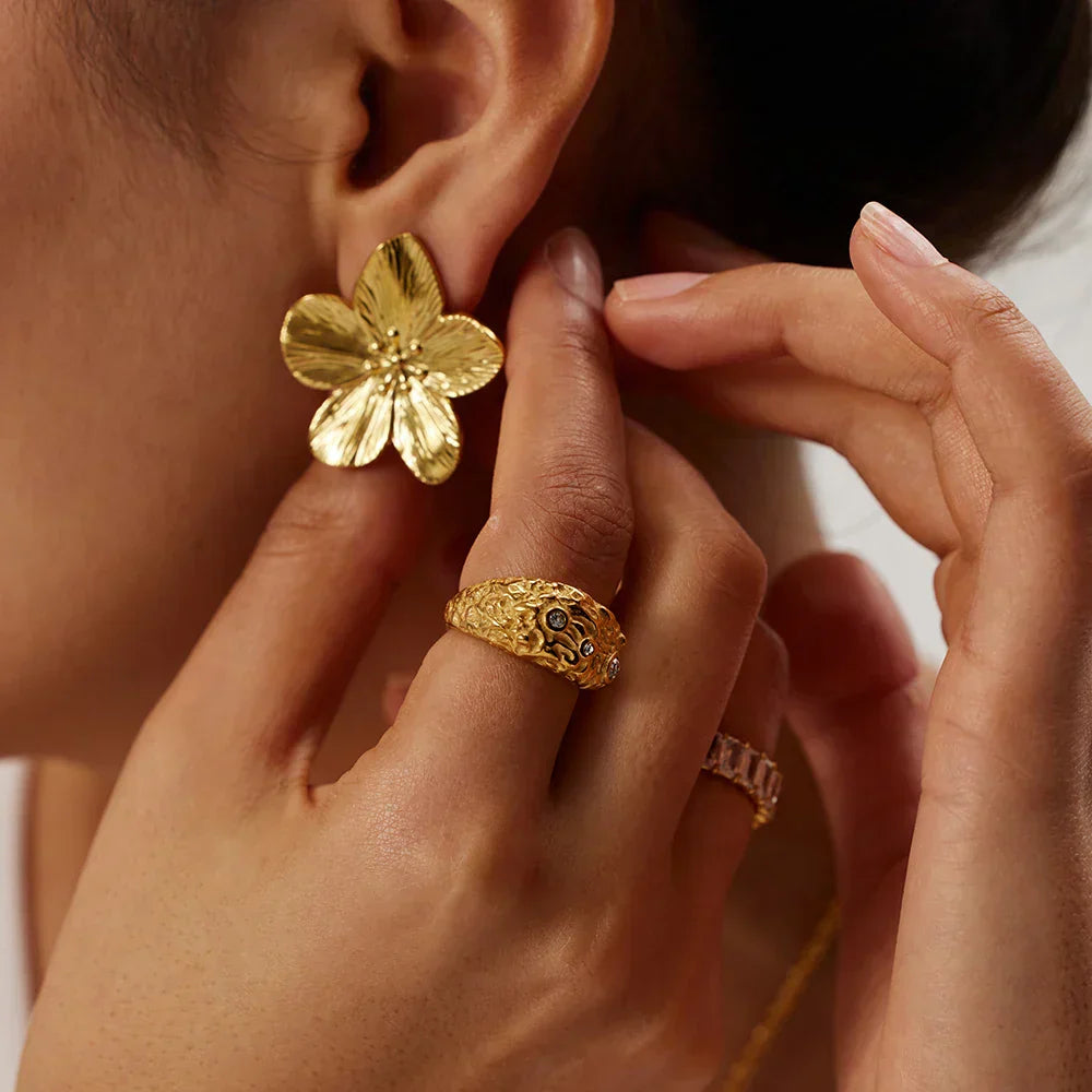 Autumn - Oversized Floral Earrings