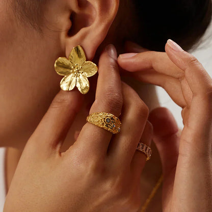 Autumn - Oversized Floral Earrings