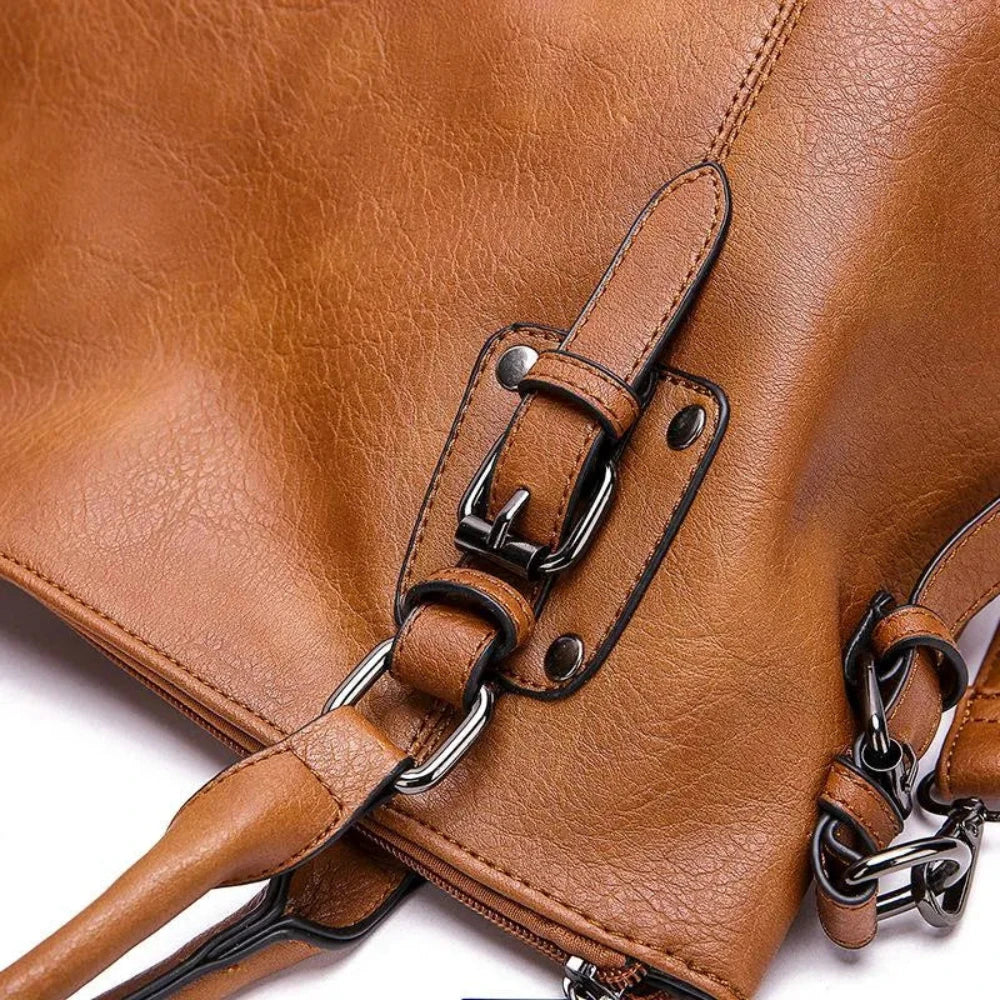 Sarah - Vegan Leather Structured Shoulder Bag