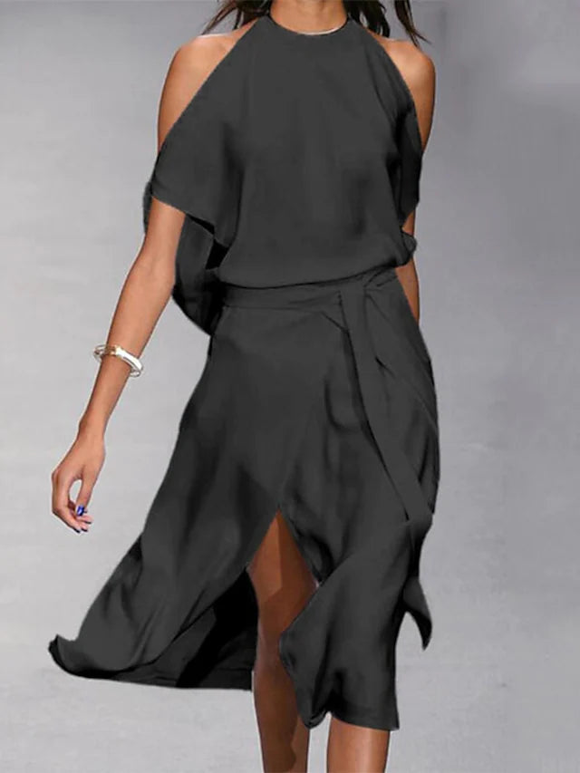 Sharon - Halter Midi Dress