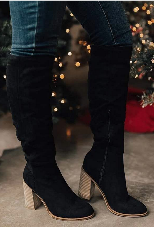 Eliana - Suede Knee Boots