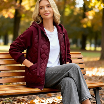 Mia - Quilted Fleece Hoodie Jacket