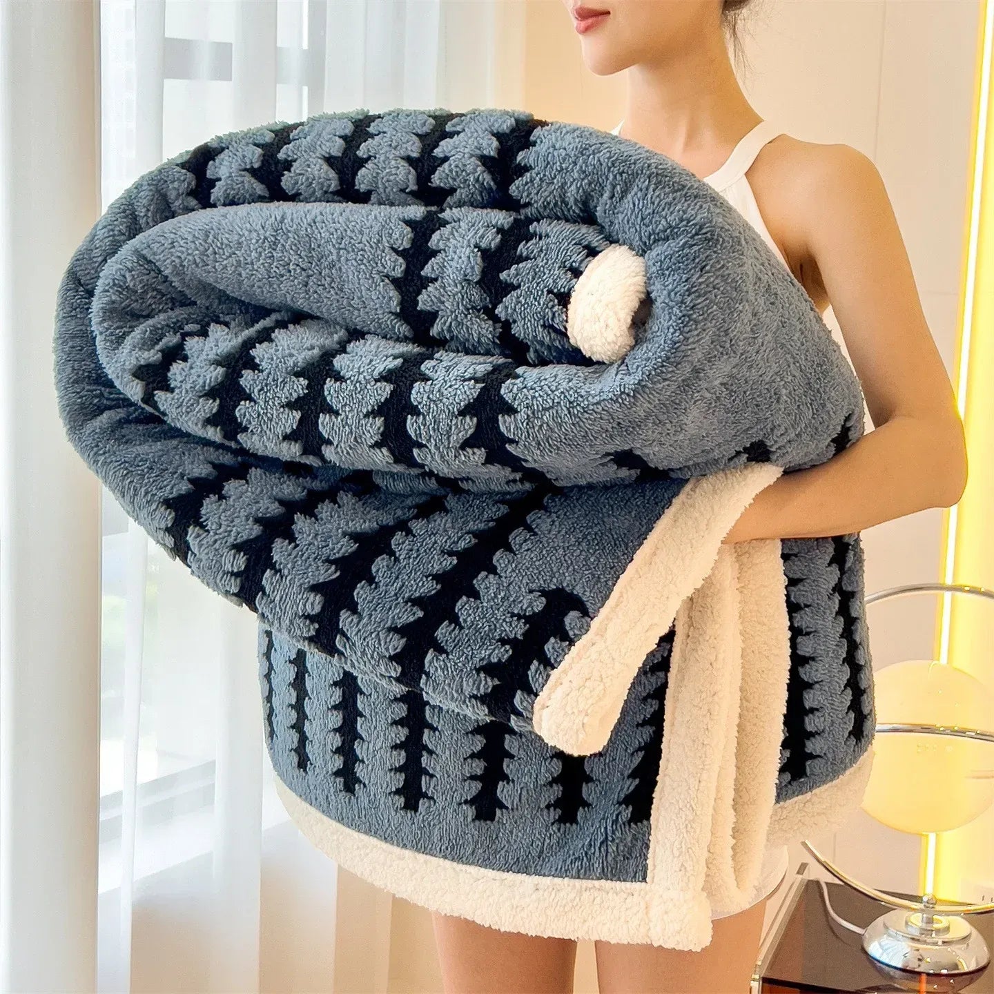 Alison - Contemporary Plush Sherpa Blanket
