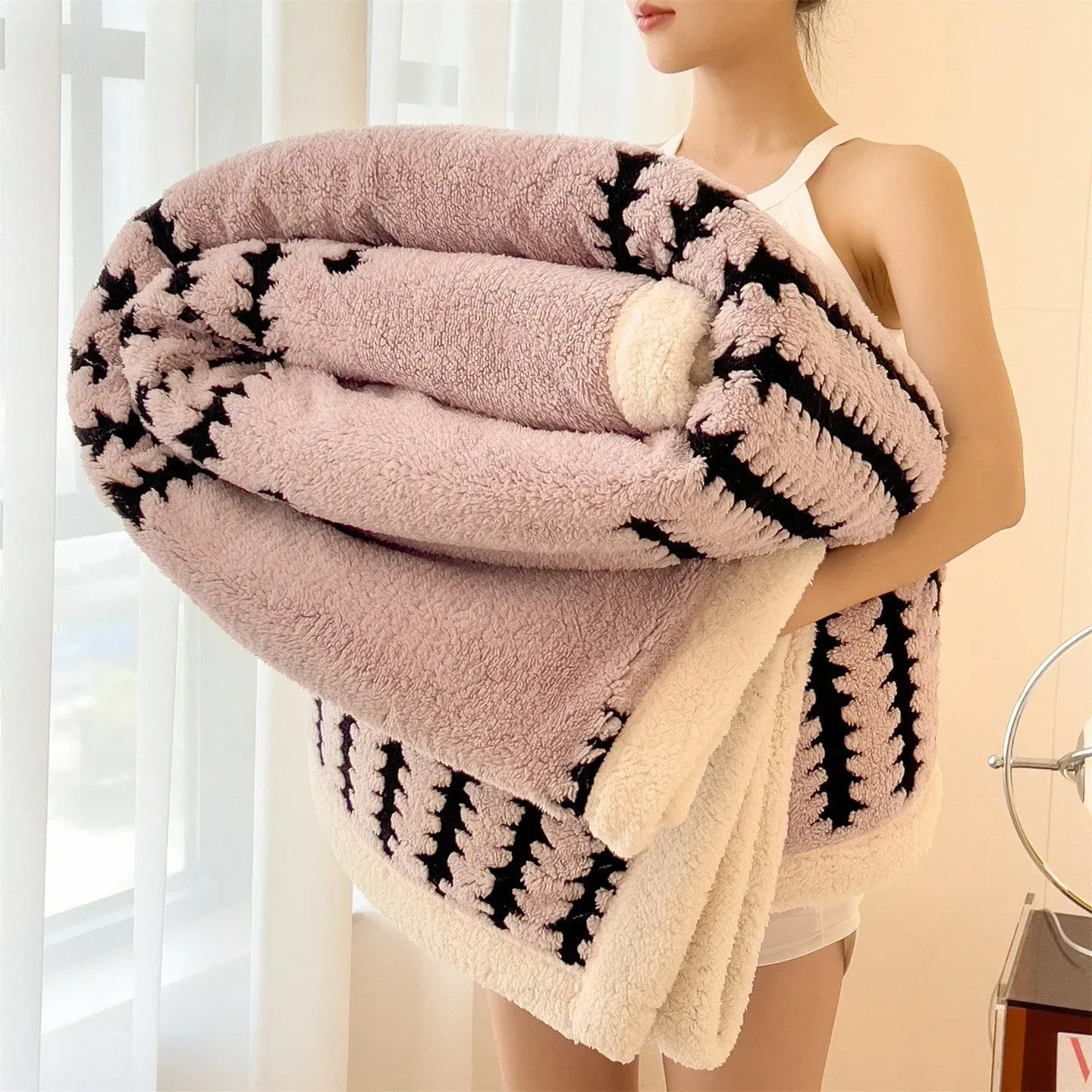 Alison - Contemporary Plush Sherpa Blanket