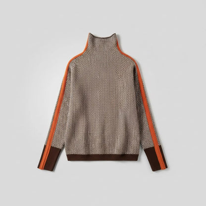 Emma - Geometric Mock Neck Sweater
