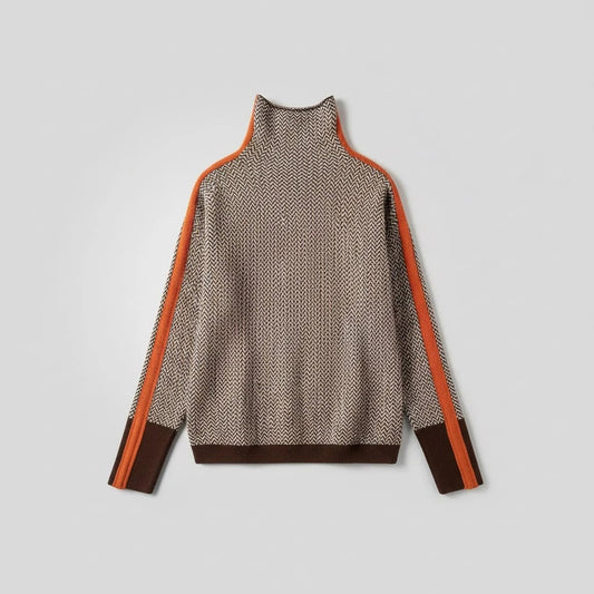 Emma - Geometric Mock Neck Sweater