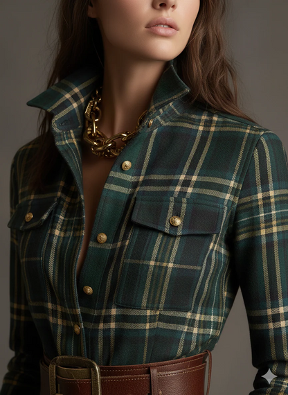 Scarlett - Plaid Flared Maxi Dress