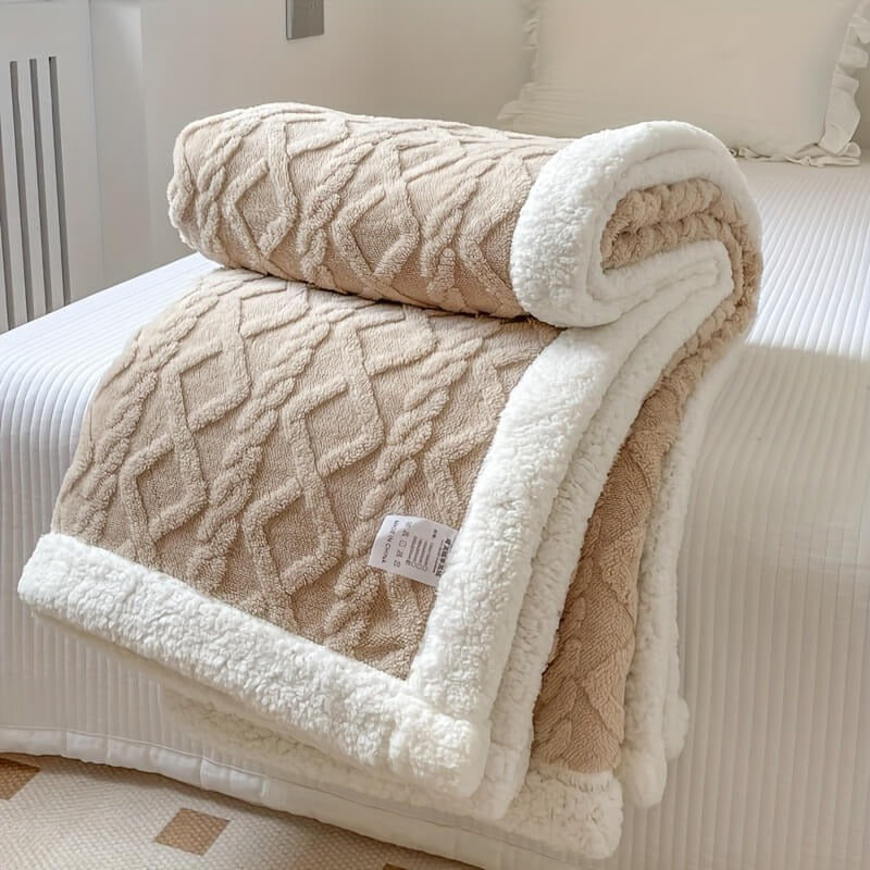 Martha - Diamond Textured Sherpa Blanket