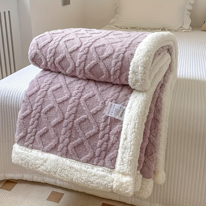 Martha - Diamond Textured Sherpa Blanket
