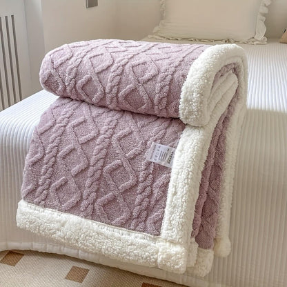 Martha - Diamond Textured Sherpa Blanket