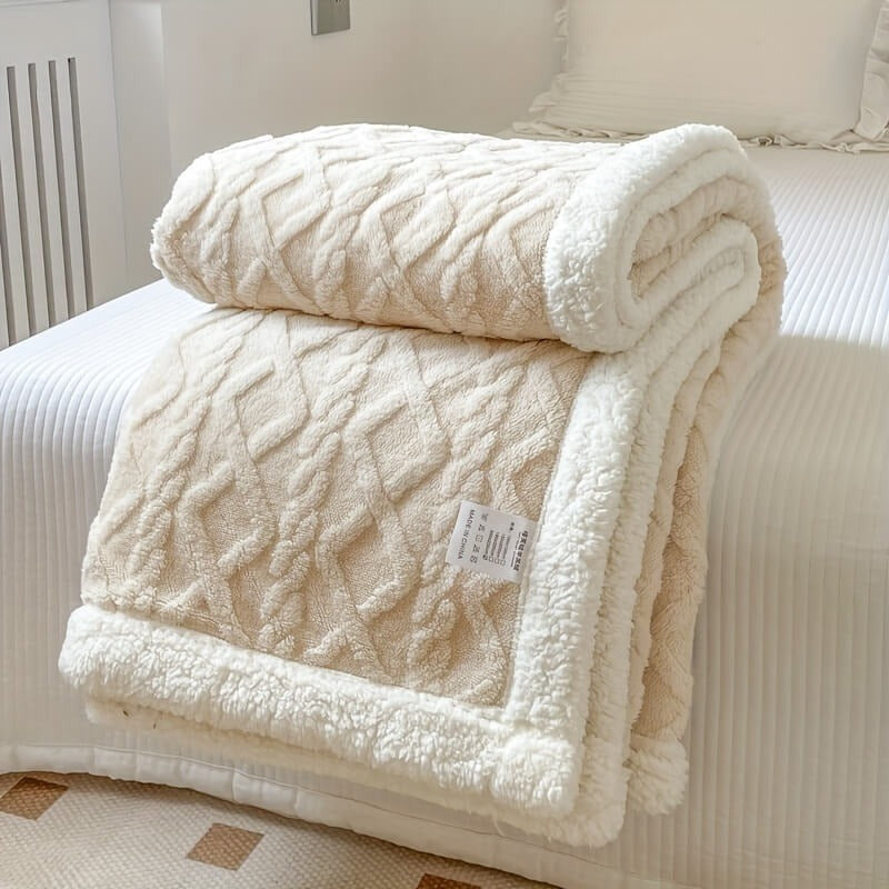 Martha - Diamond Textured Sherpa Blanket