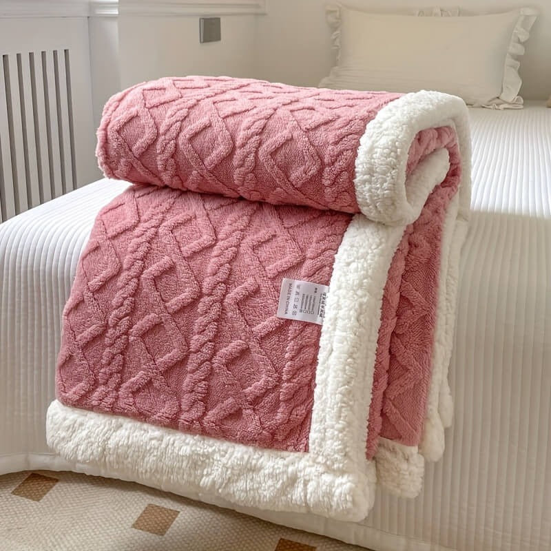 Martha - Diamond Textured Sherpa Blanket