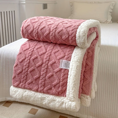 Martha - Diamond Textured Sherpa Blanket