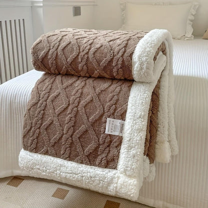 Martha - Diamond Textured Sherpa Blanket